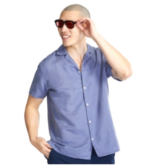 chubbies THE BLUE BERRYMORE LINEN SUNDAY SHIRT - Picture 1 of 16